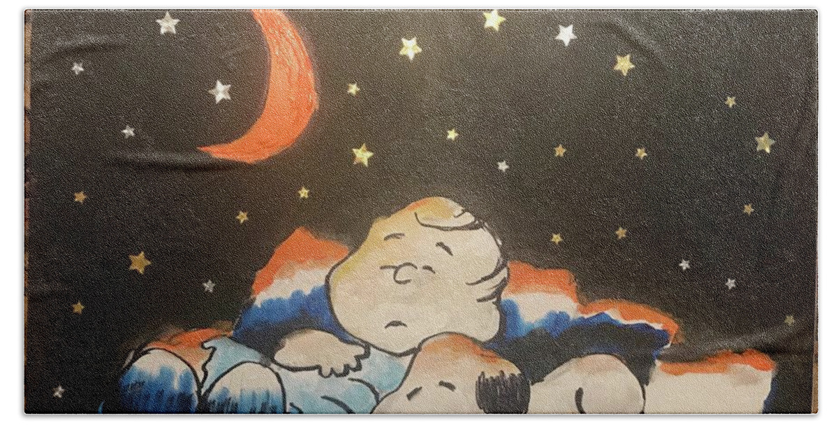  Bath Towel featuring the painting Under the Stars by Angie ONeal