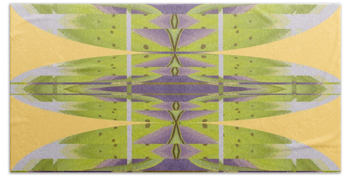 Untitled 10 Inverted Variation By Helena Tiainen Bath Towel featuring the painting Untitled 10 Inverted Variation by Helena Tiainen