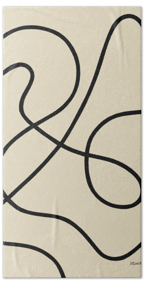 Nikita Coulombe Bath Towel featuring the painting Untitled XII - Separate Ways by Nikita Coulombe