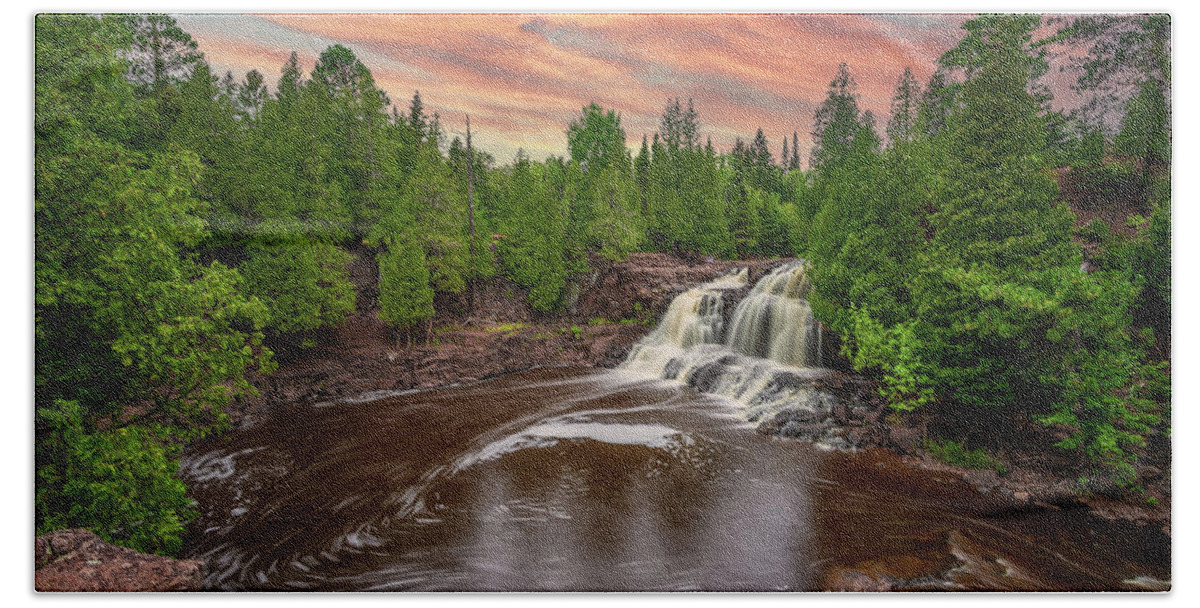 Gooseberry Falls Hand Towel featuring the photograph Upper Gooseberry Falls by Sebastian Musial