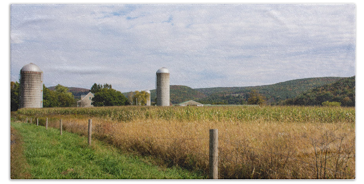Autumn Bath Towel featuring the photograph Upstate New York Farm Country by Angie Tirado