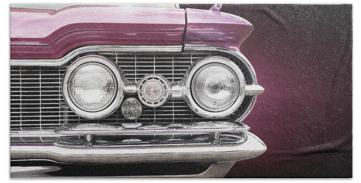 1959 Bath Towel featuring the photograph US American classic car 1959 Super 88 by Beate Gube