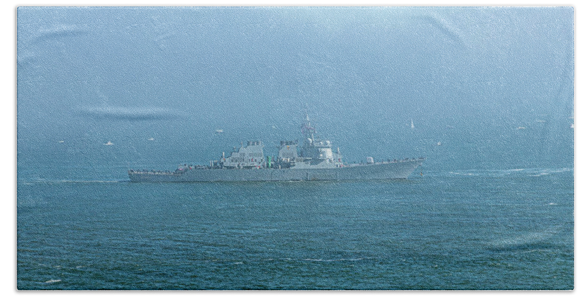 Ships Bath Towel featuring the photograph USS Fitzgerald at Parade of Ships by Bonnie Follett