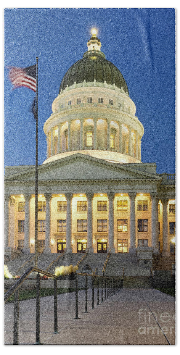 Architecture Hand Towel featuring the photograph Utah State Capitol by Jerry Fornarotto