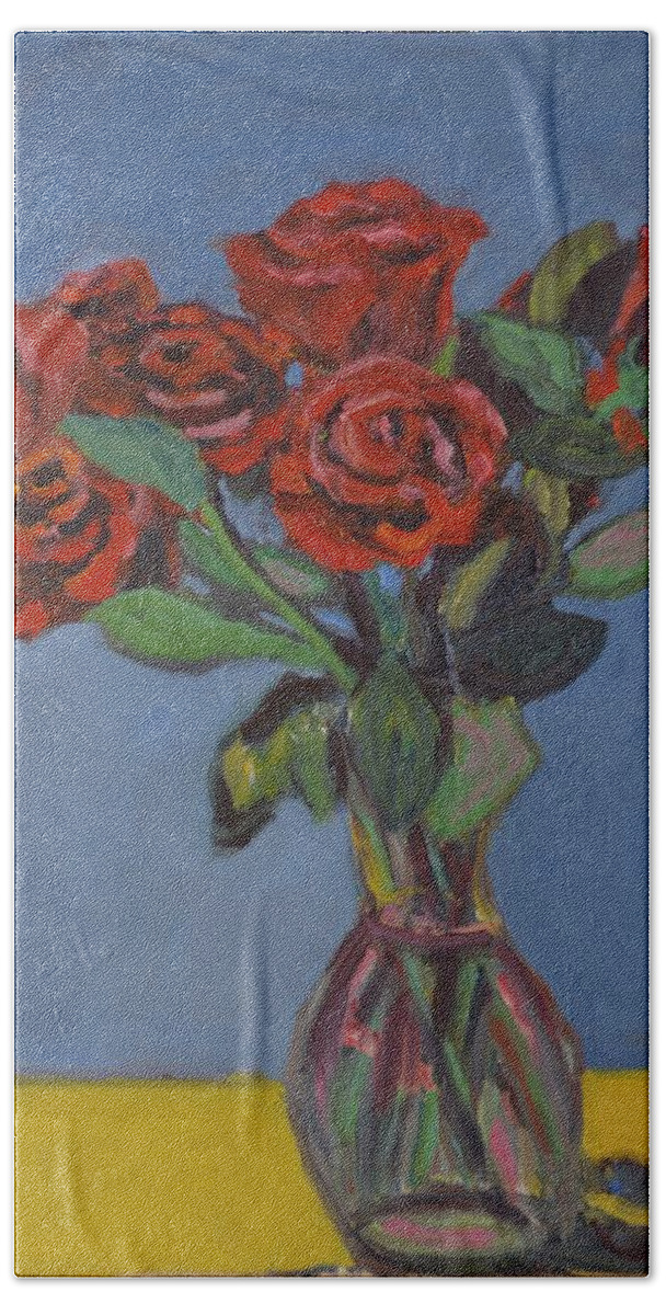 Roses Bath Towel featuring the painting Valentine Flowers II by Beth Riso