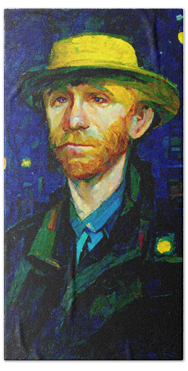 Vincent Van Gogh Bath Towel featuring the digital art Van Gogh #5 by Craig Boehman