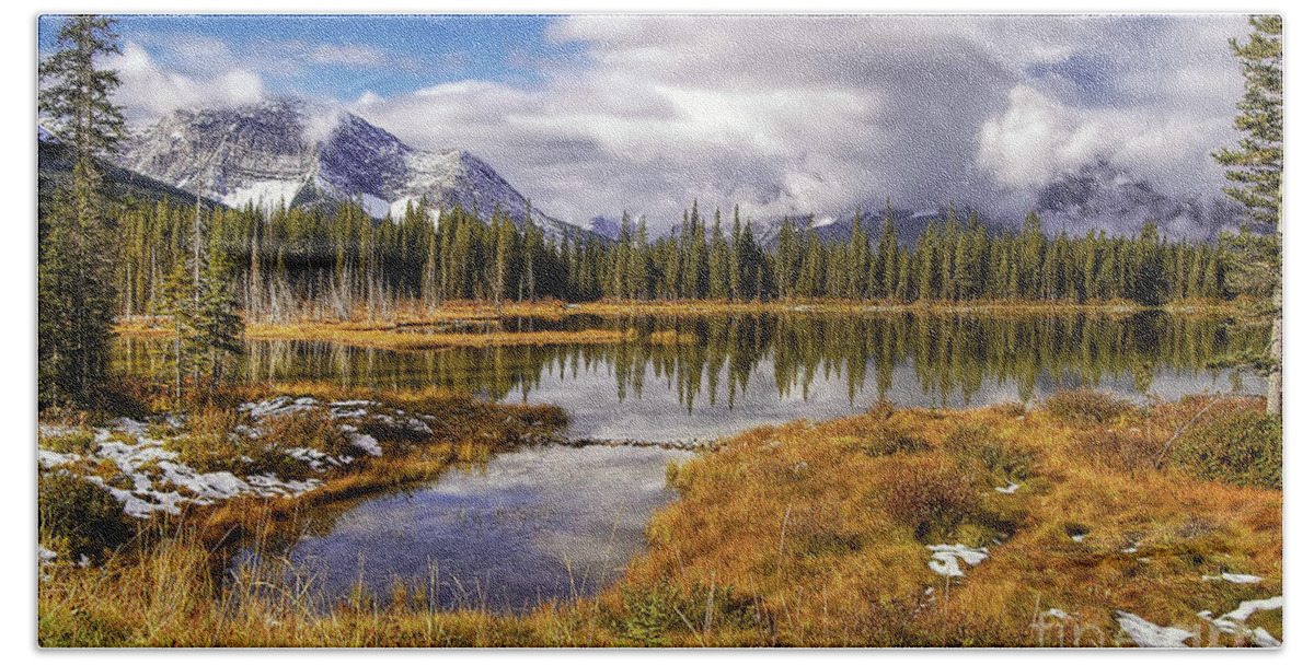 Scenery Hand Towel featuring the photograph Vermilion Lake and Forest - Banff National Park - Alberta - Canada by Paolo Signorini