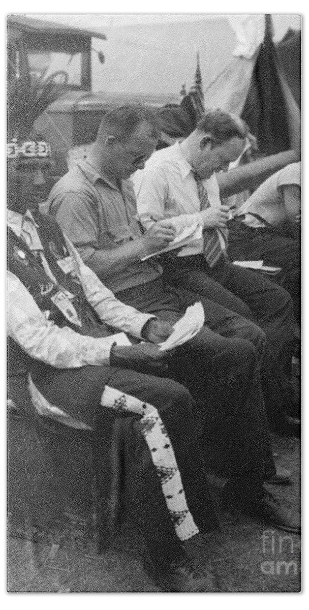 1932 Bath Towel featuring the photograph Veterans, c1932 by Theodor Horydczak