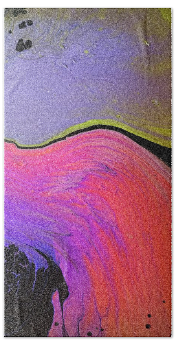 Metallic Hand Towel featuring the painting Vibrations by Nicole DiCicco