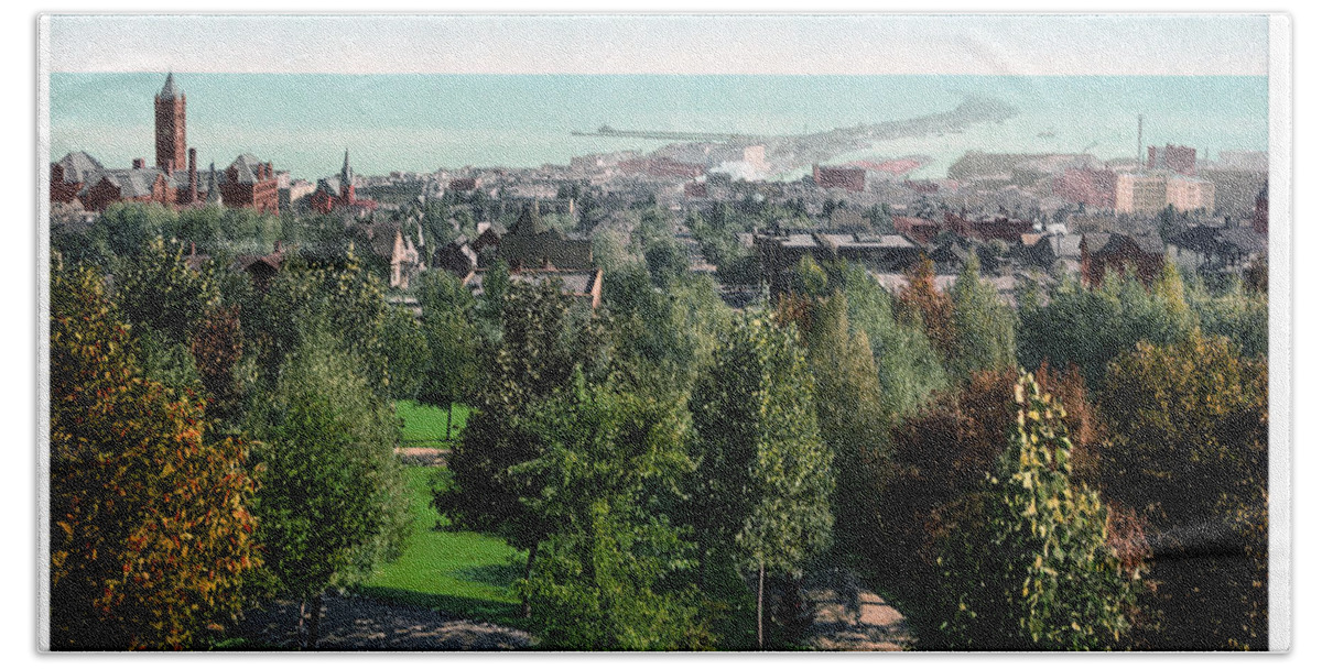 Duluth Bath Towel featuring the photograph View of Duluth from Cascade Park, 1899 by William Henry Jackson