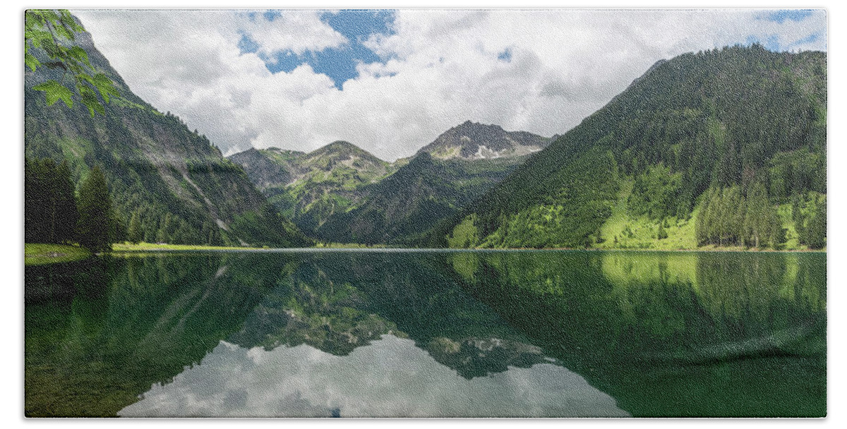 Nature Hand Towel featuring the photograph Vilsalpsee by Andreas Levi