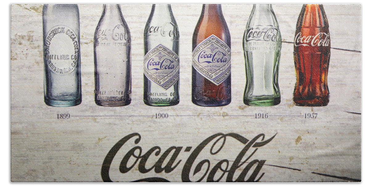 Coke Bath Towel featuring the photograph Vintage Coca Cola 2 by Imagery-at- Work