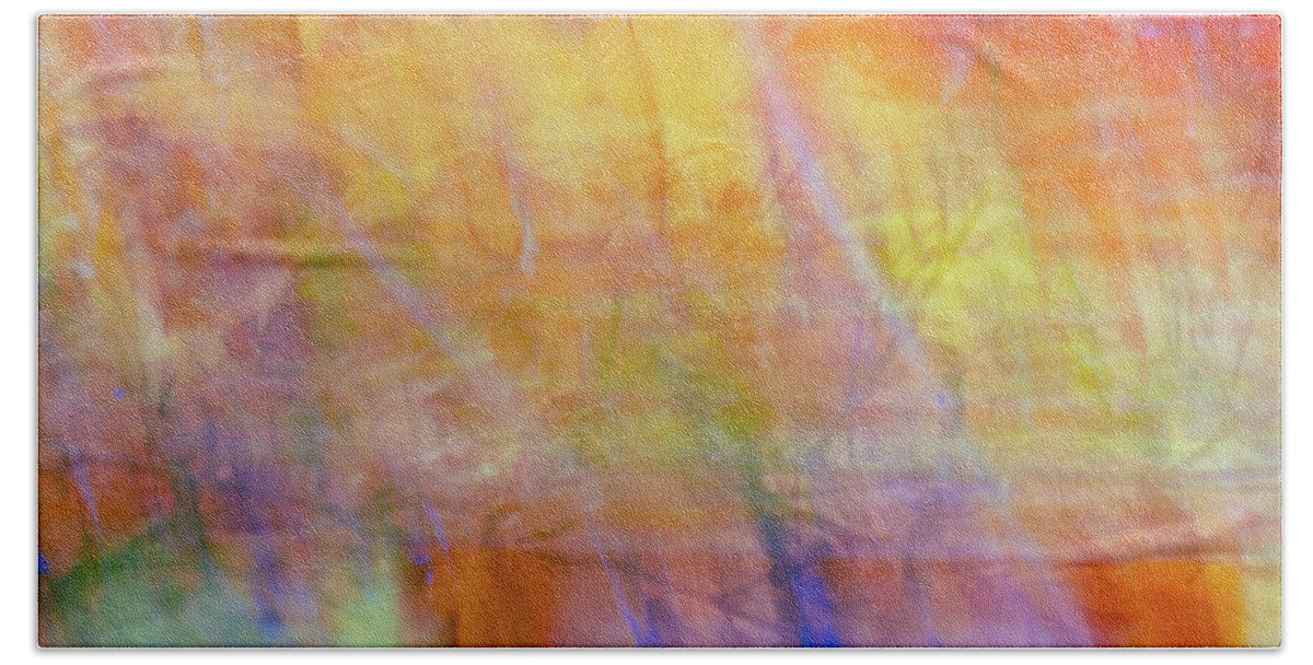 Autumn Bath Towel featuring the photograph Warming Up - Autumn Abstract by Ada Weyland