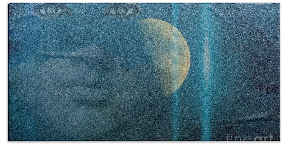 Photography Hand Towel featuring the photograph Watching From The Moon by Claudia Zahnd-Prezioso