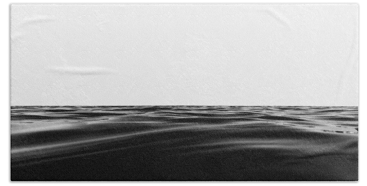 Surf Bath Towel featuring the photograph Water and Sky Black and White 3 by Pelo Blanco Photo