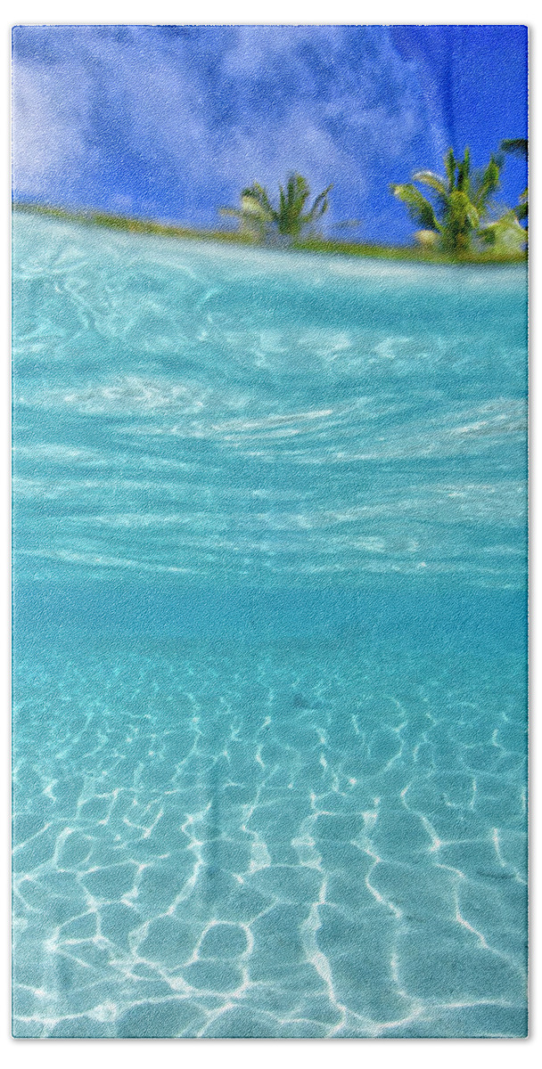 Ocean Hand Towel featuring the photograph Water and sky triptych - 2 of 3 by Artesub