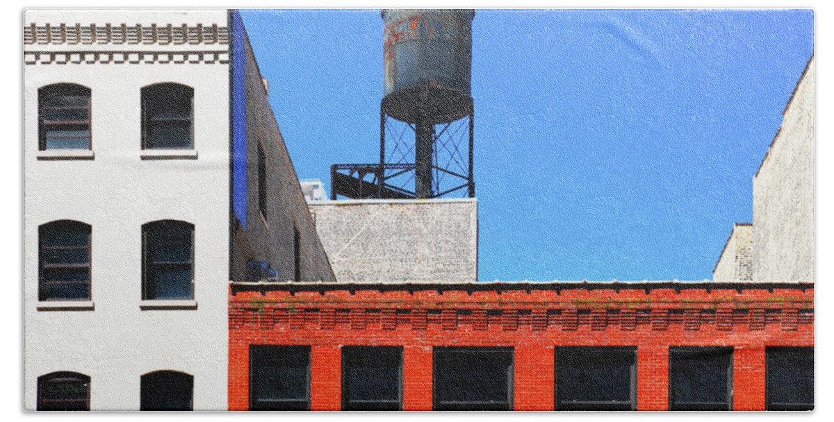Architecture Bath Towel featuring the photograph Water Tower Tank Buildings by Patrick Malon