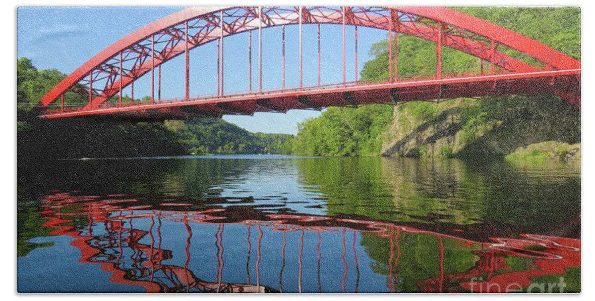 Kingston Hand Towel featuring the photograph Water Under the Bridge by Erin Marie Davis