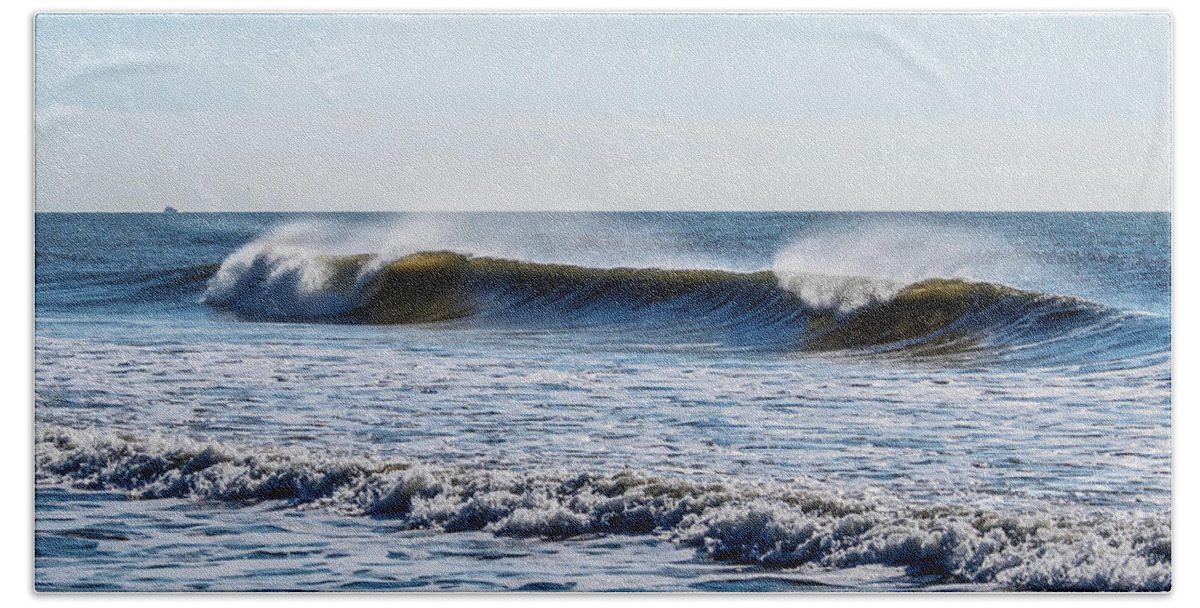 Beach Bath Towel featuring the photograph Wave Mist Photograph by Louis Dallara