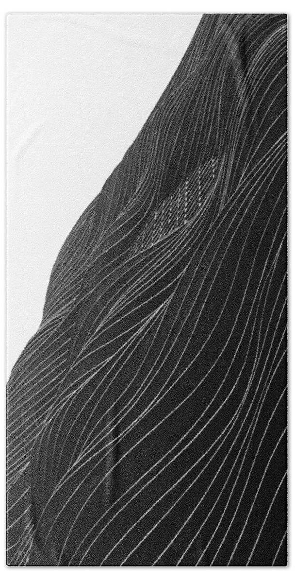 B&w Bath Towel featuring the photograph Waves of Black and White by Christi Kraft