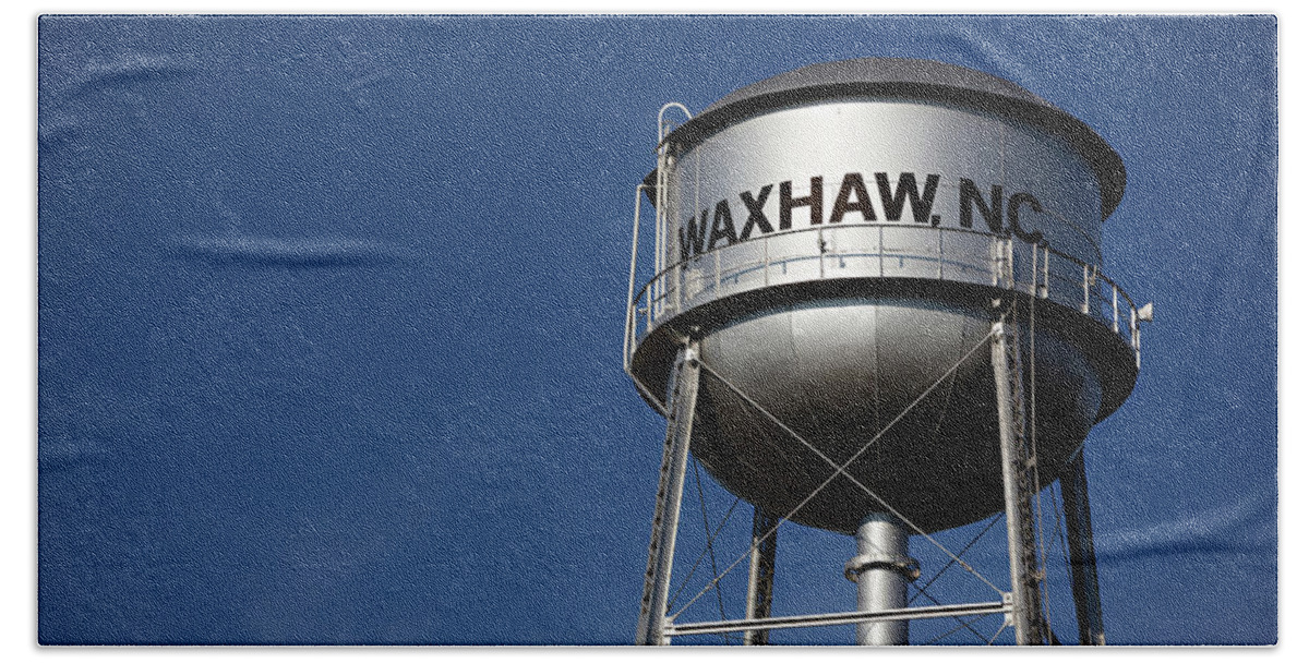 Water Tower Hand Towel featuring the photograph Waxhaw Water Tower in North Carolina by Carolyn Ann Ryan