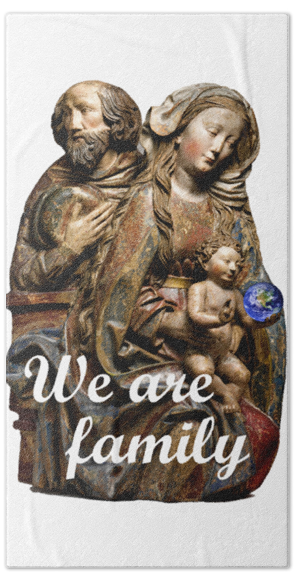 Jesus Hand Towel featuring the digital art We Are Family by Bill Ressl