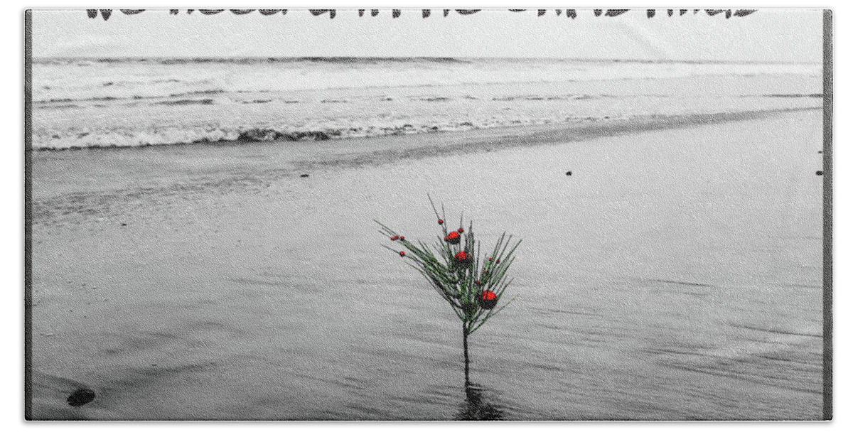 Beach Bath Towel featuring the photograph We Need A Little Christmas by Alison Frank