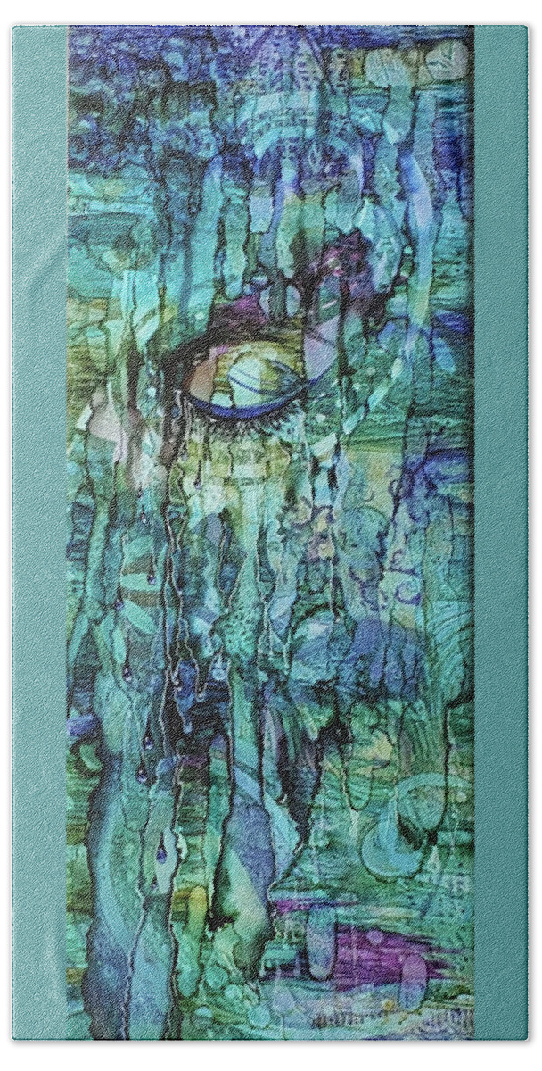 Weeping Bath Towel featuring the painting Weeping Farewell by Gigi Dequanne