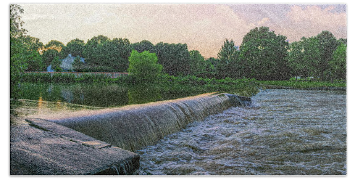 Dam Bath Towel featuring the photograph Wehr's Dam After Hurricane Isaias by Jason Fink