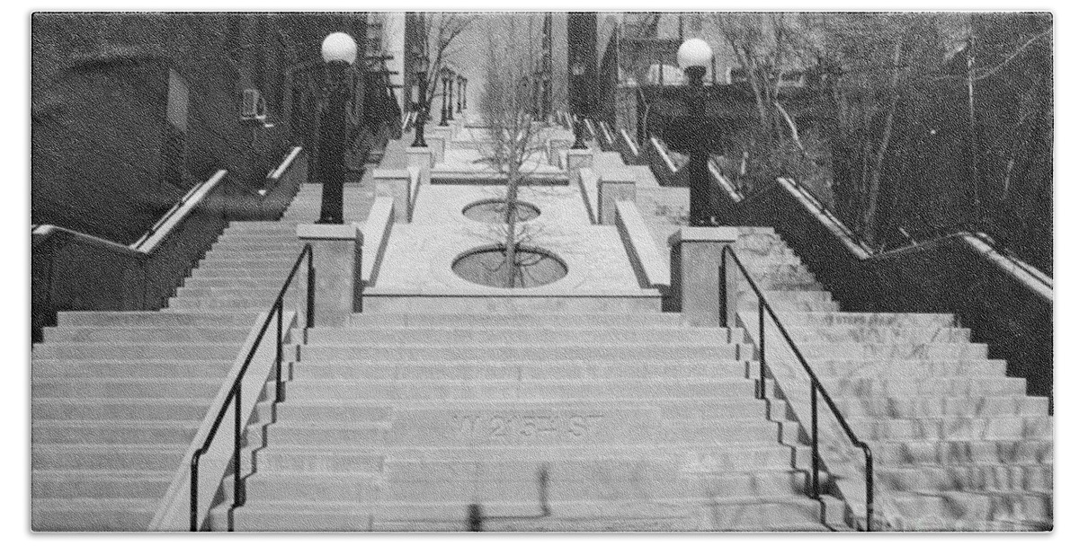 Inwood Bath Towel featuring the photograph West 215th Street Stairs by Cole Thompson