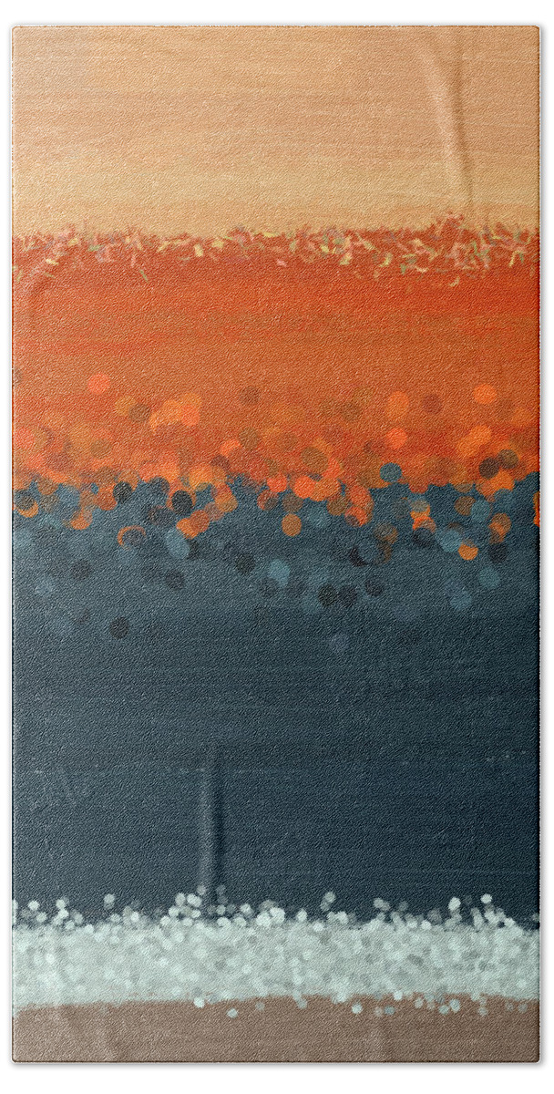 Abstract Bath Towel featuring the painting Western Edge 2- Art by Linda Woods by Linda Woods