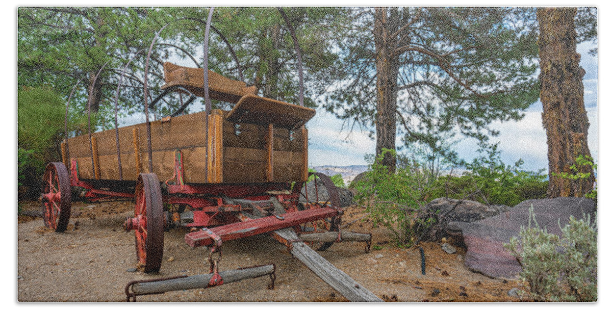 Antique Wagon Bath Towel featuring the photograph Western Wagon by Ron Long Ltd Photography