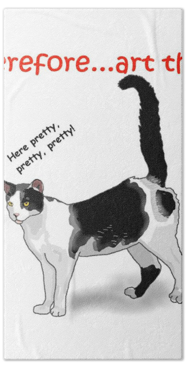 Cat Hand Towel featuring the digital art Wherefore...art thou? by Joan Stratton
