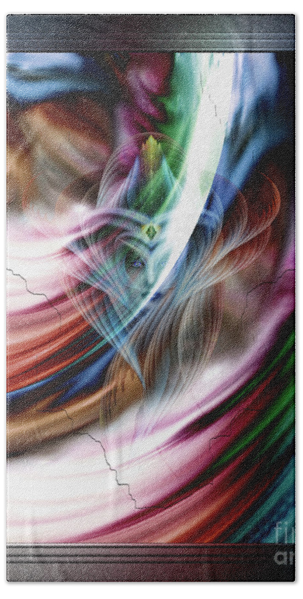 Dreams Bath Towel featuring the digital art Whispers In A Dreams Of Beauty Abstract Portrait Art by Rolando Burbon