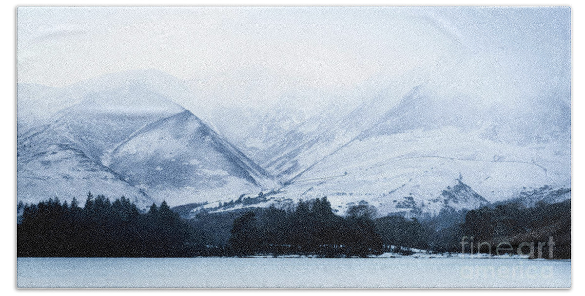 Lake District Bath Towel featuring the photograph White Cold Mountains by Perry Rodriguez