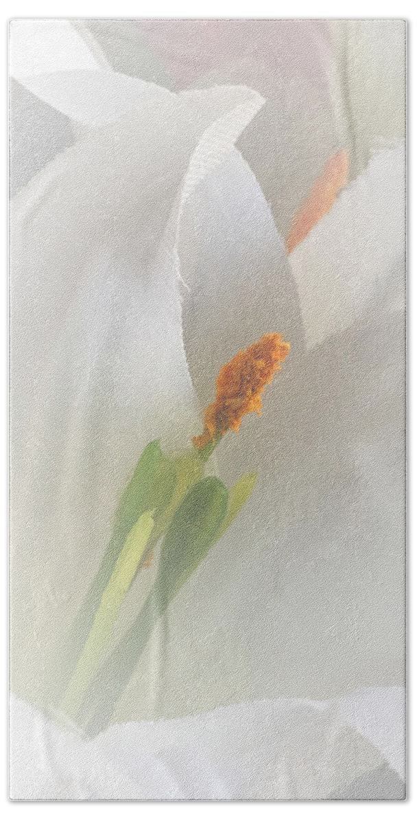 Flower Hand Towel featuring the photograph White Lily by Lisa Pearlman