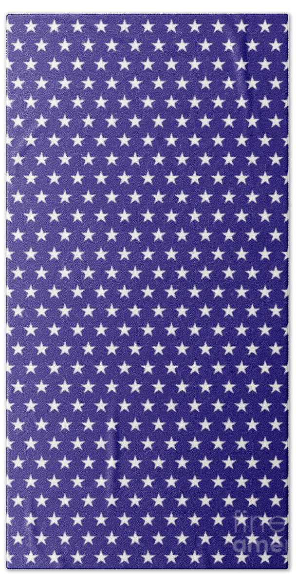 Abstract Bath Towel featuring the photograph White stars on blue background by Amanda Mohler