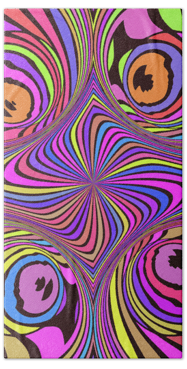Trippy Bath Towel featuring the digital art Wild and Crazy Abstract Op Art by Matthias Hauser