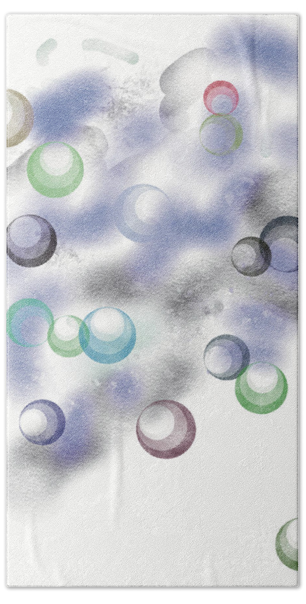 Abstract Expressionism Bath Towel featuring the digital art Wild Digi #1 by Zotshee Zotshee