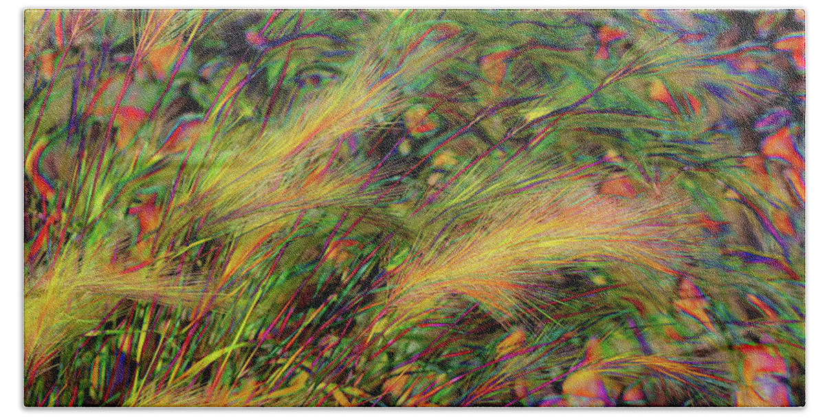 Wild Bath Towel featuring the photograph Wild Grass Abstract by Lorraine Baum