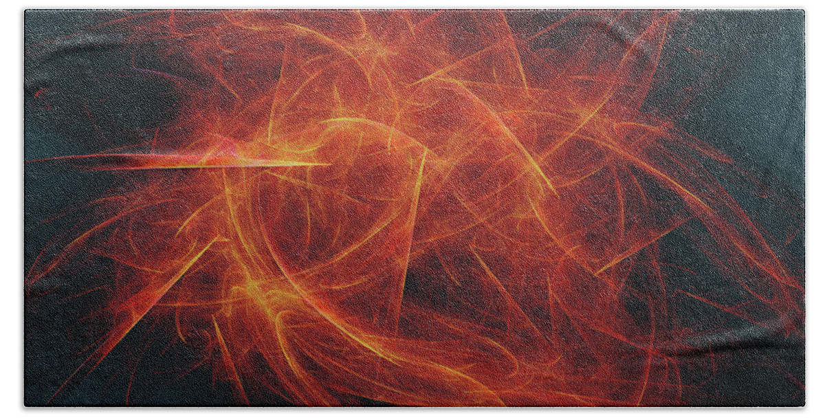Rick Drent Bath Towel featuring the digital art Wildfire by Rick Drent