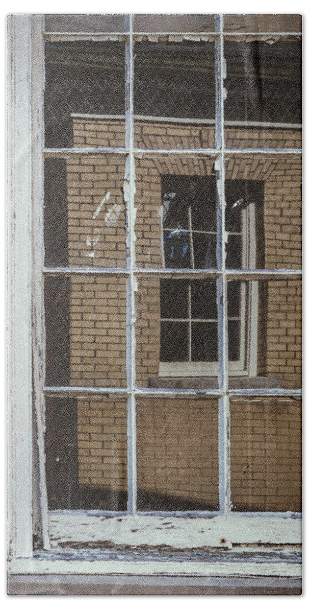 Sandy Hook Hand Towel featuring the photograph window in window - Sandy Hook, NJ by Steve Stanger