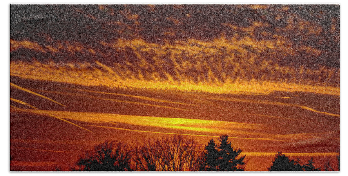 Sunset Bath Towel featuring the photograph Winter Gold by Tami Quigley
