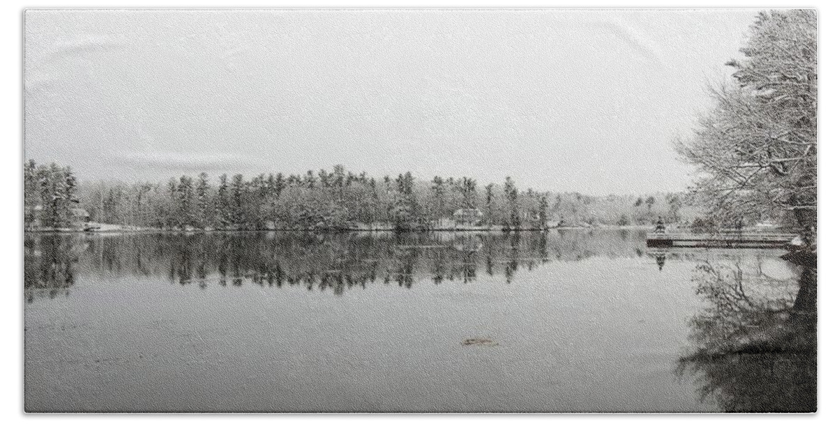 Winter Landscapes Bath Towel featuring the photograph Winter in New Hampshire by Eunice Miller