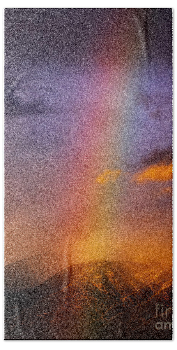 Rainbow Bath Towel featuring the photograph Winter Rainbow by Elijah Rael