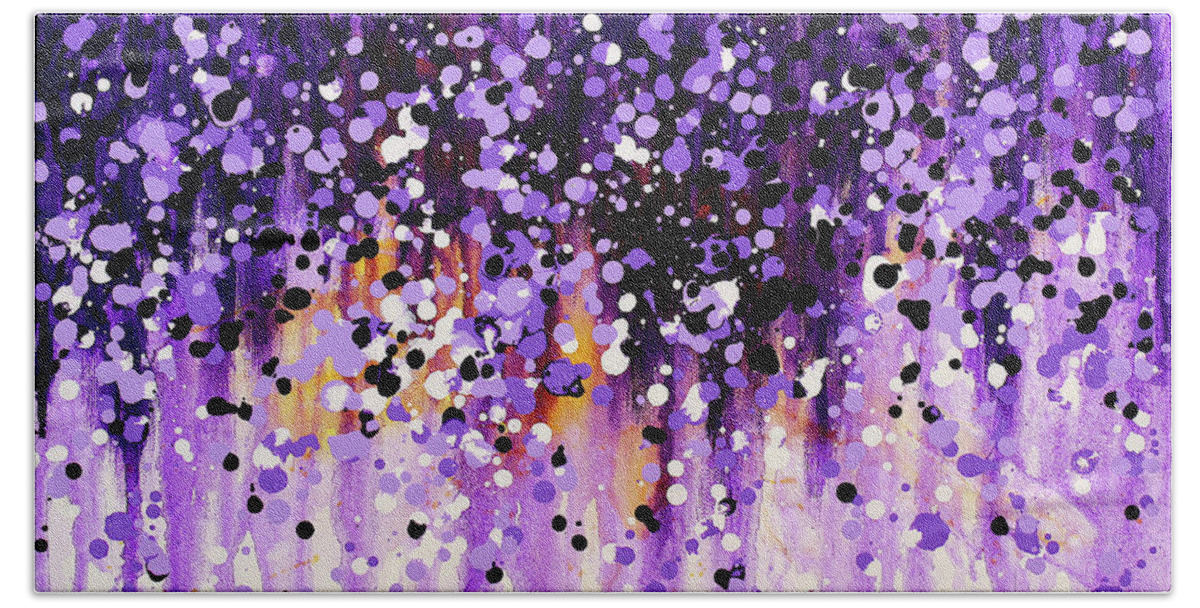 Floral Bath Towel featuring the painting Wisteria by Kume Bryant