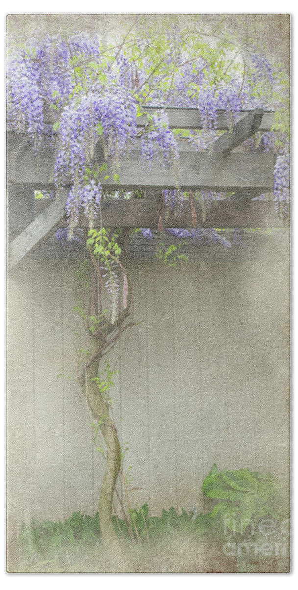 Flowers Bath Towel featuring the photograph Wisteria Tree by Marilyn Cornwell