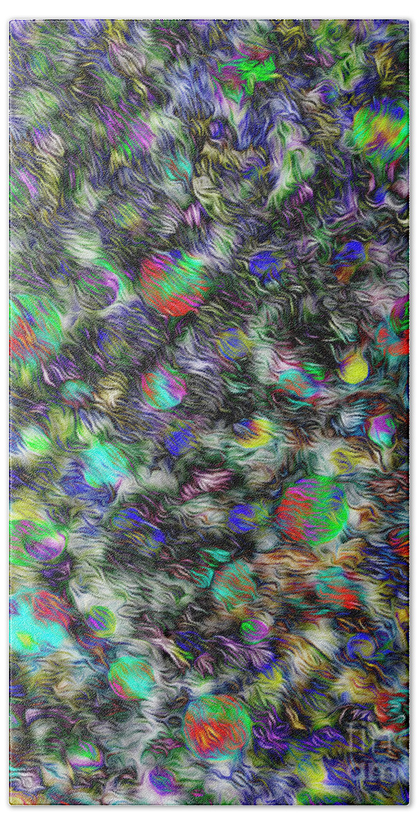 Orbs Hand Towel featuring the mixed media Wondering Orbs 2 by Toni Somes