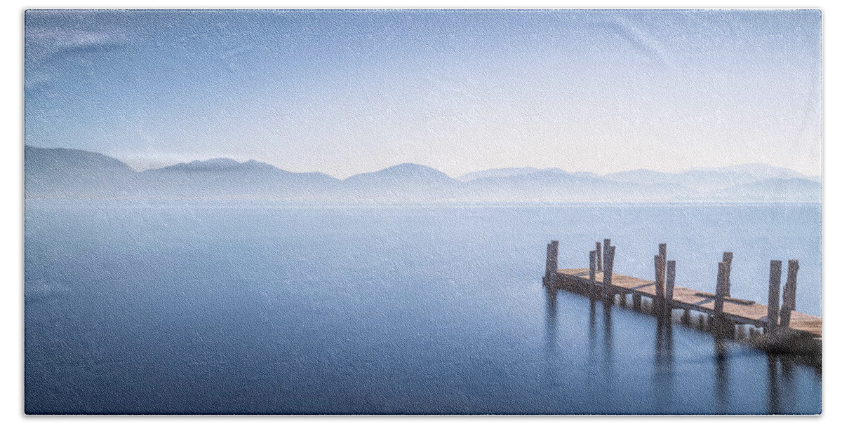 Lake Bath Towel featuring the photograph Blue Morning by Stefano Orazzini