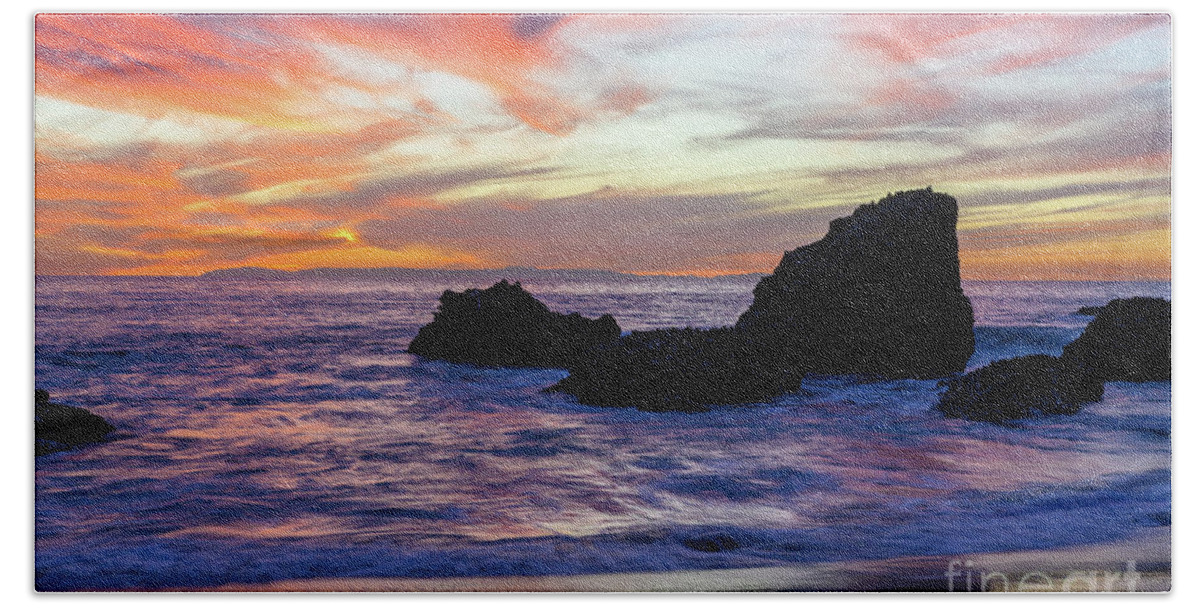 Sunset Bath Towel featuring the photograph Woods Cove Laguna Beach by Abigail Diane Photography